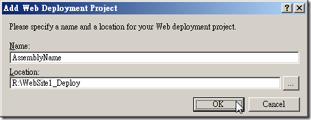 Add Web Deployment Project