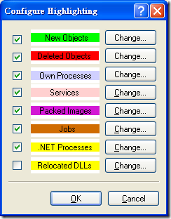 Process Explorer - Configure Highlighting