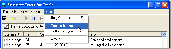 Statement Tracer for Oracle :: Troubleshooting